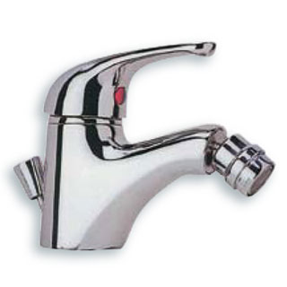 Single lever bidet mixer with adjustable and pop-up waste VISION